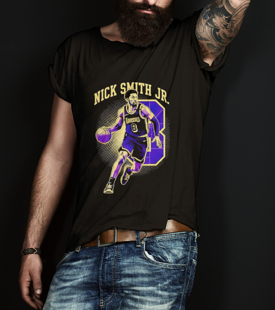 Nick Smith Jr Los Angeles Lakers Basketball Player Number 8 T-Shirt