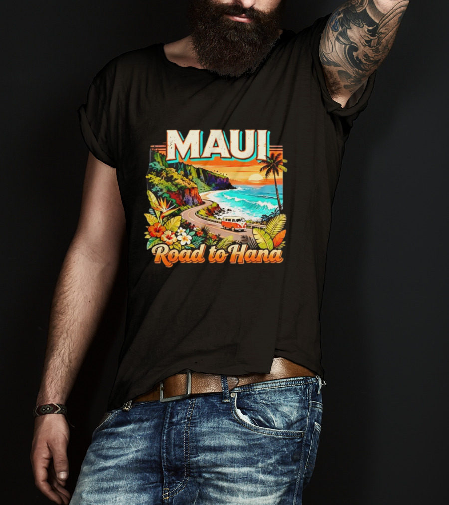 Maui Scenic Road To Hana Hawaii Tropical Adventure T-Shirt