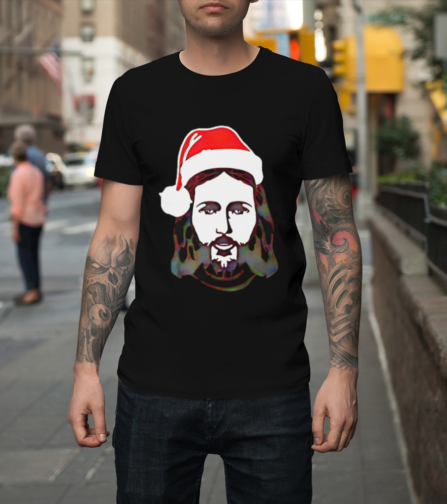 Jesus Santa Hat Christmas Birthday Celebration T-Shirt