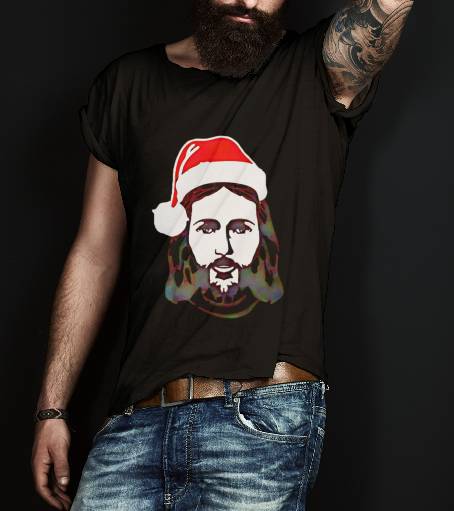 Jesus Santa Hat Christmas Birthday Celebration T-Shirt