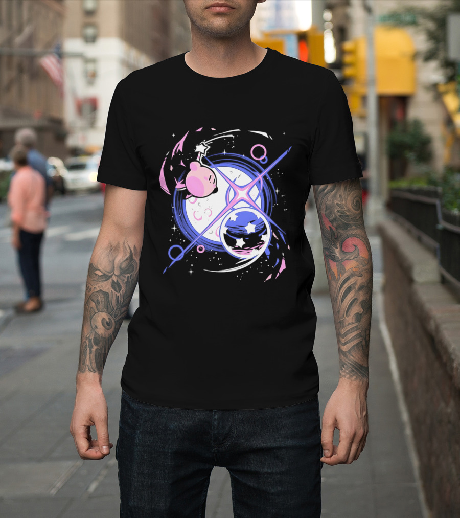 Kirby Celestial Cosmic Dance With Stars And Lunar T-Shirt