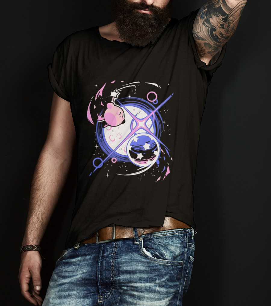 Kirby Celestial Cosmic Dance With Stars And Lunar T-Shirt