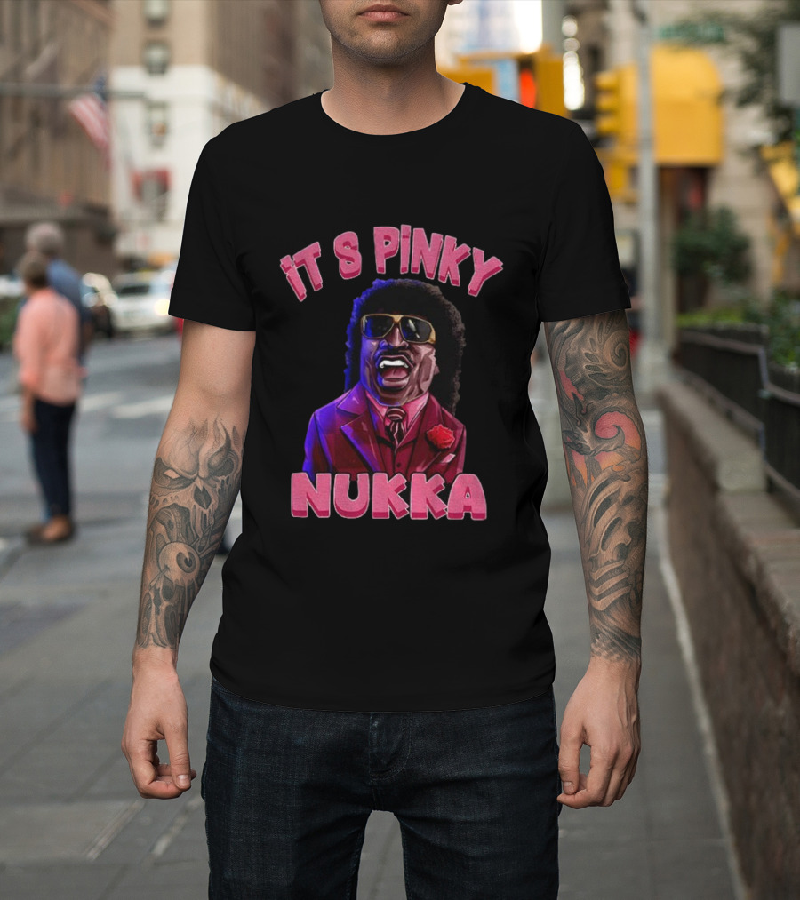 IT'S PINKY NUKKA Cartoon Vintage Style Afro Retro Suit Sunglasses T-Shirt