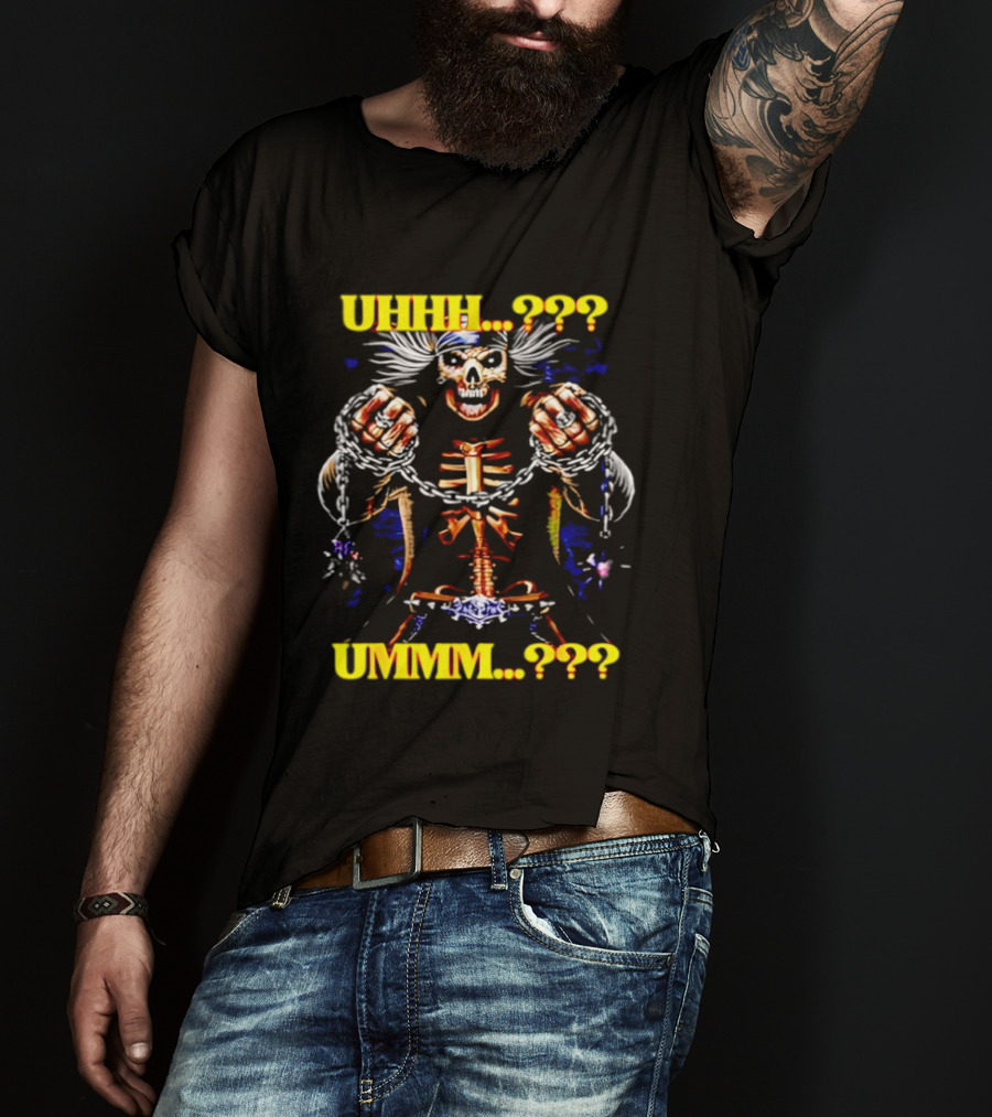 Skeleton Uhhh Ummm Horror Question Marks T-Shirt