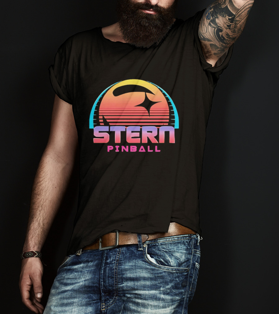 Stern Pinball Vintage Retro Neon Sunset T-Shirt