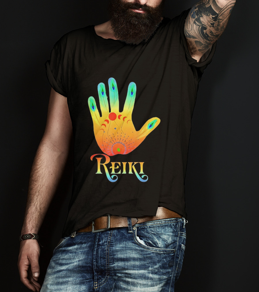 Reiki Practitioner Healer Therapist Master Colorful Hand T-Shirt