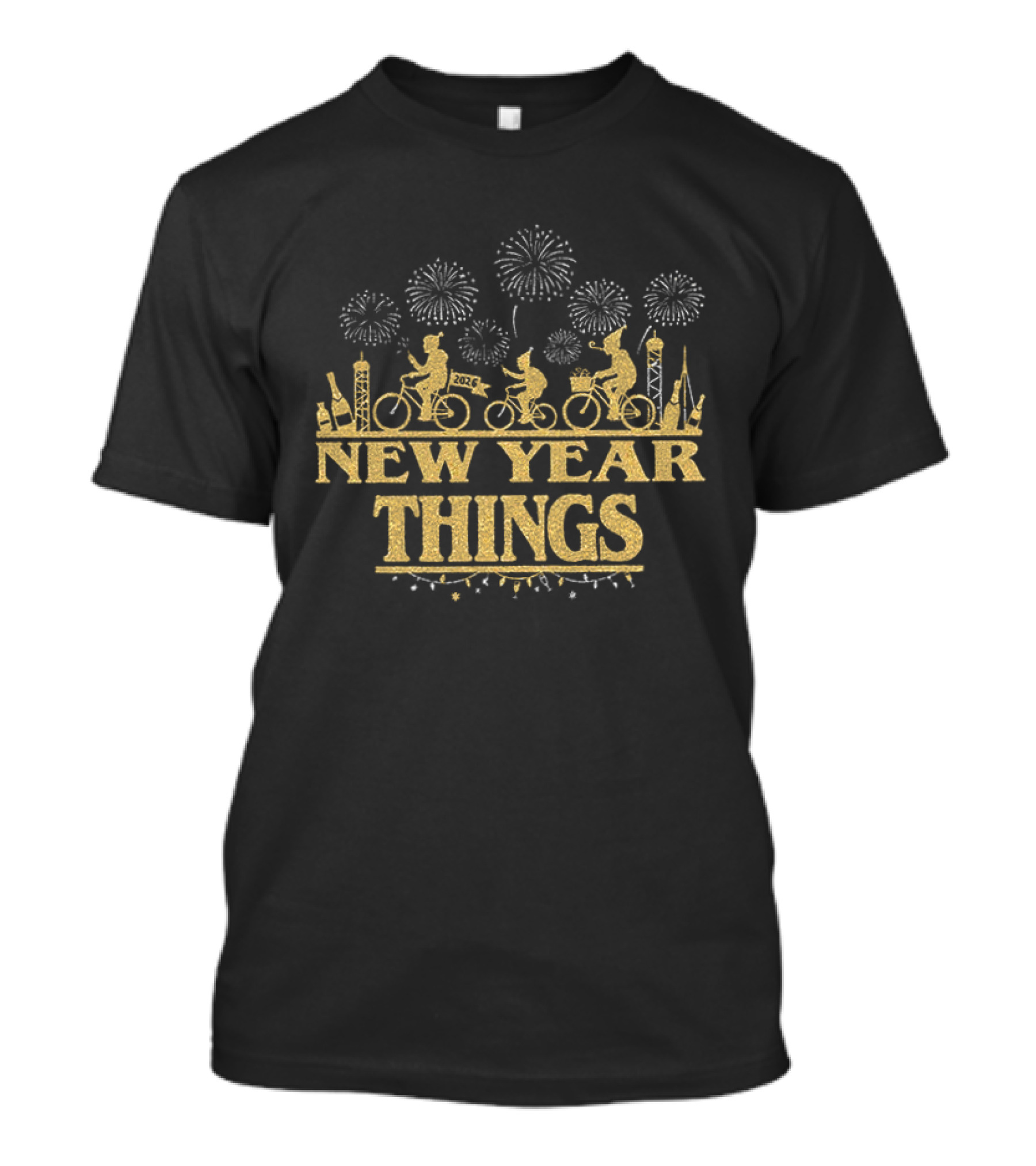 New Year Things Stranger Things Fireworks Bikes Celebration T-Shirt