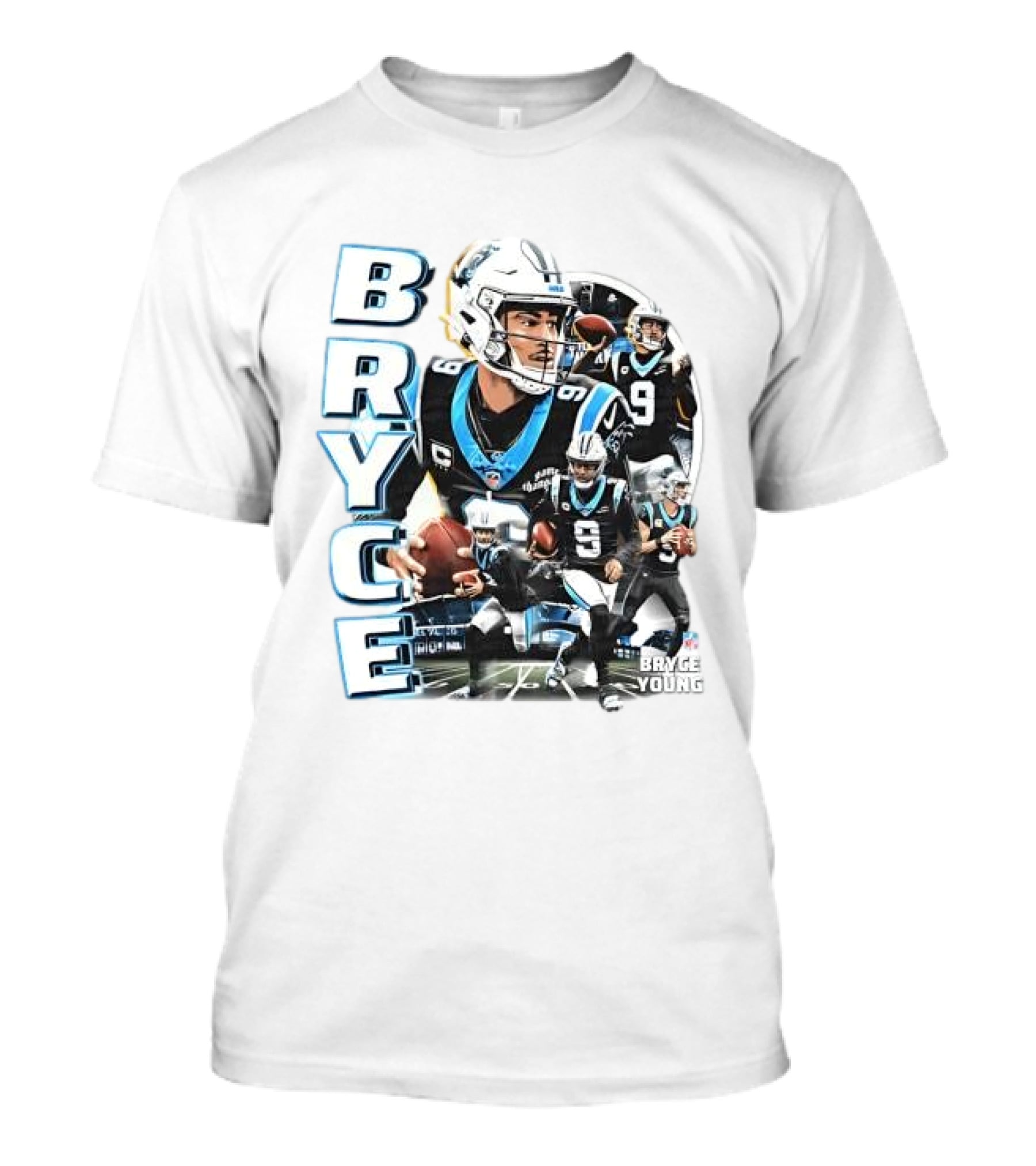 Bryce Young Carolina Panthers NFL Quarterback Football Collage T-Shirt