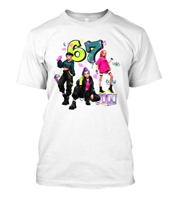 Six Seven 67 Graffiti Kpop Huntrix Girls Band Meme T-Shirt