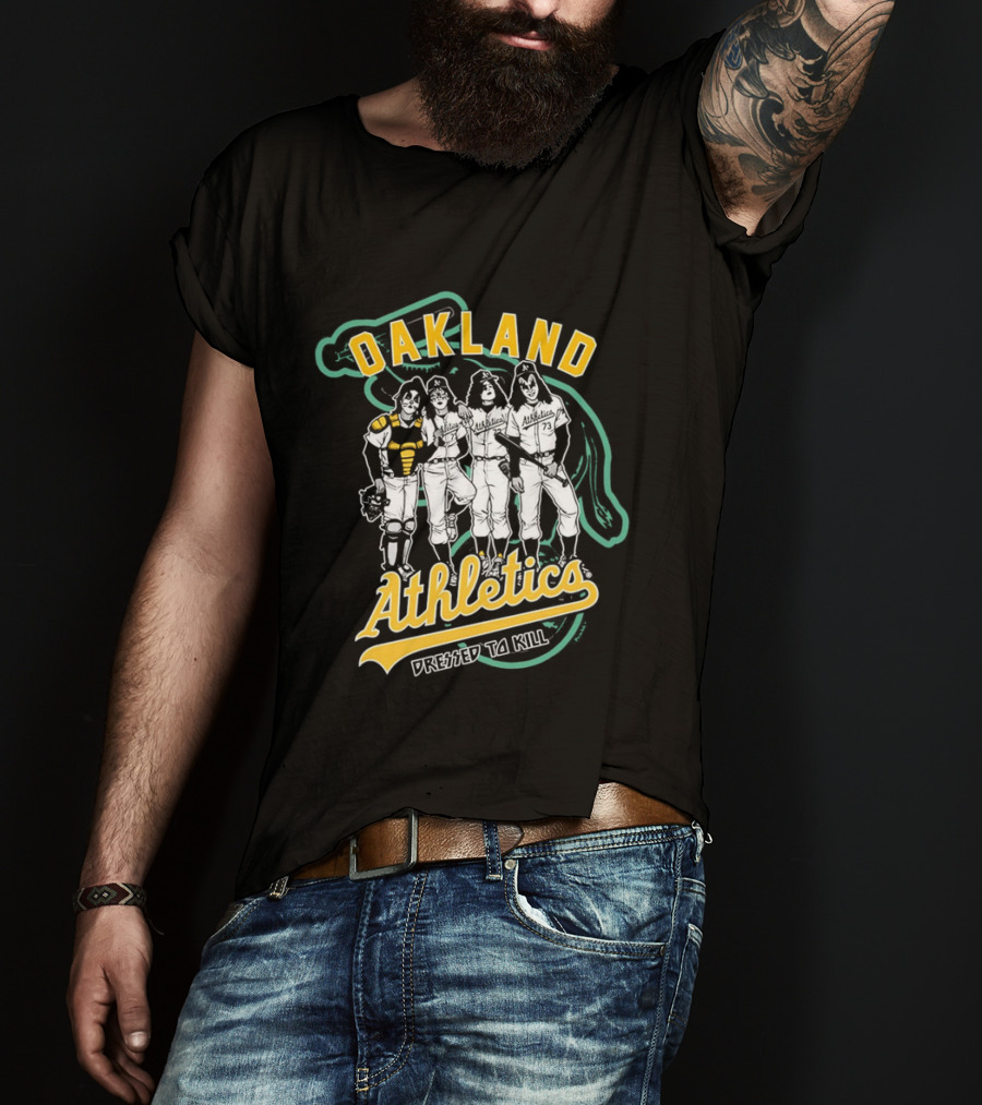 Oakland Athletics X Dressed To Kill Baseball Team Collaboration T-Shirt