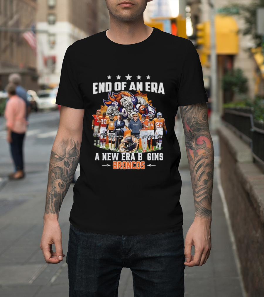 End Of An Era A New Era Begins Broncos Football NFL 2025 T-Shirt