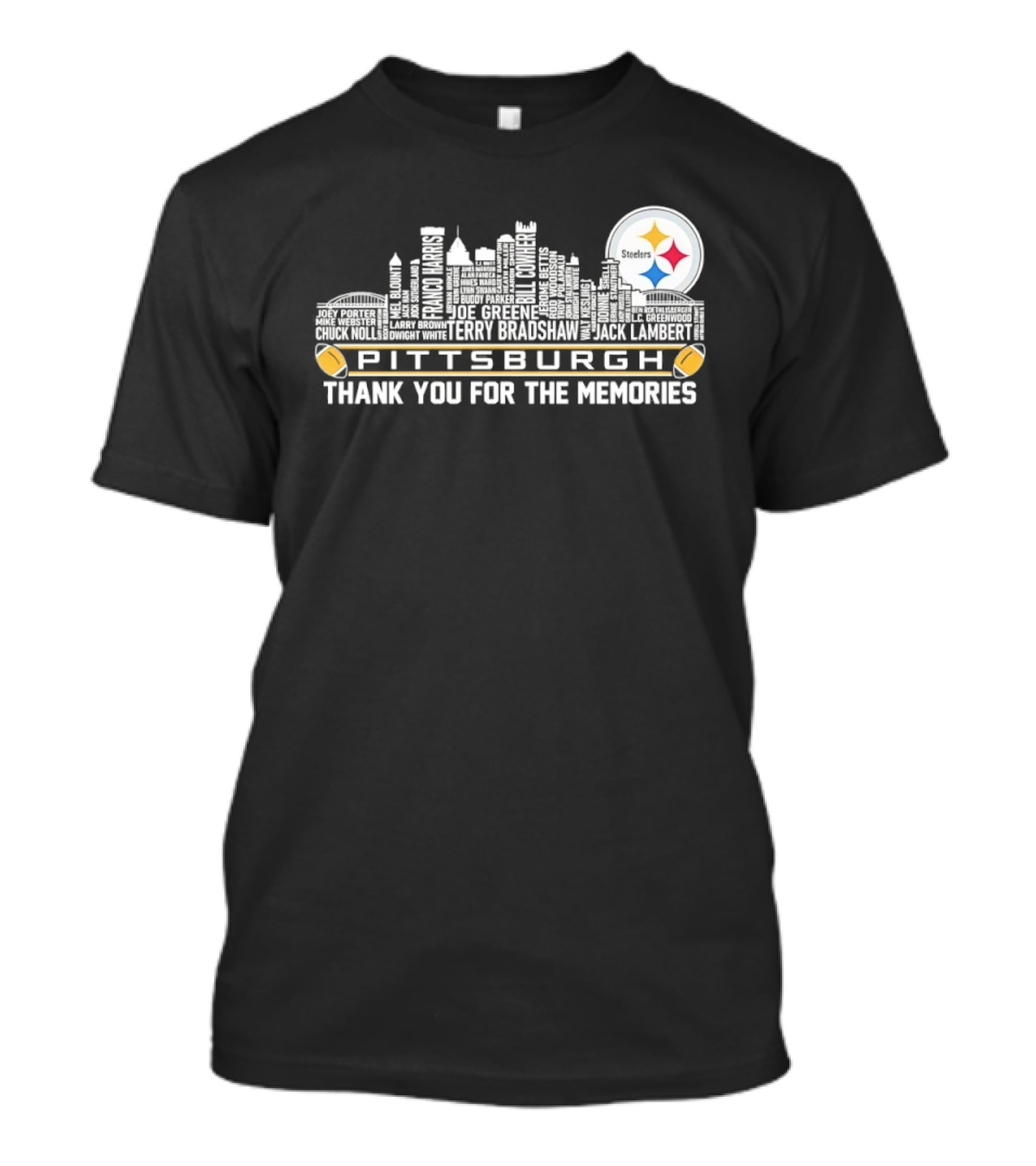Pittsburgh Steelers Thank You For The Memories Legends City Skyline T-Shirt