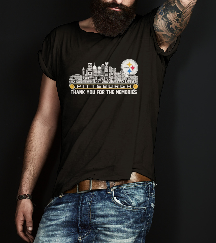 Pittsburgh Steelers Thank You For The Memories Legends City Skyline T-Shirt