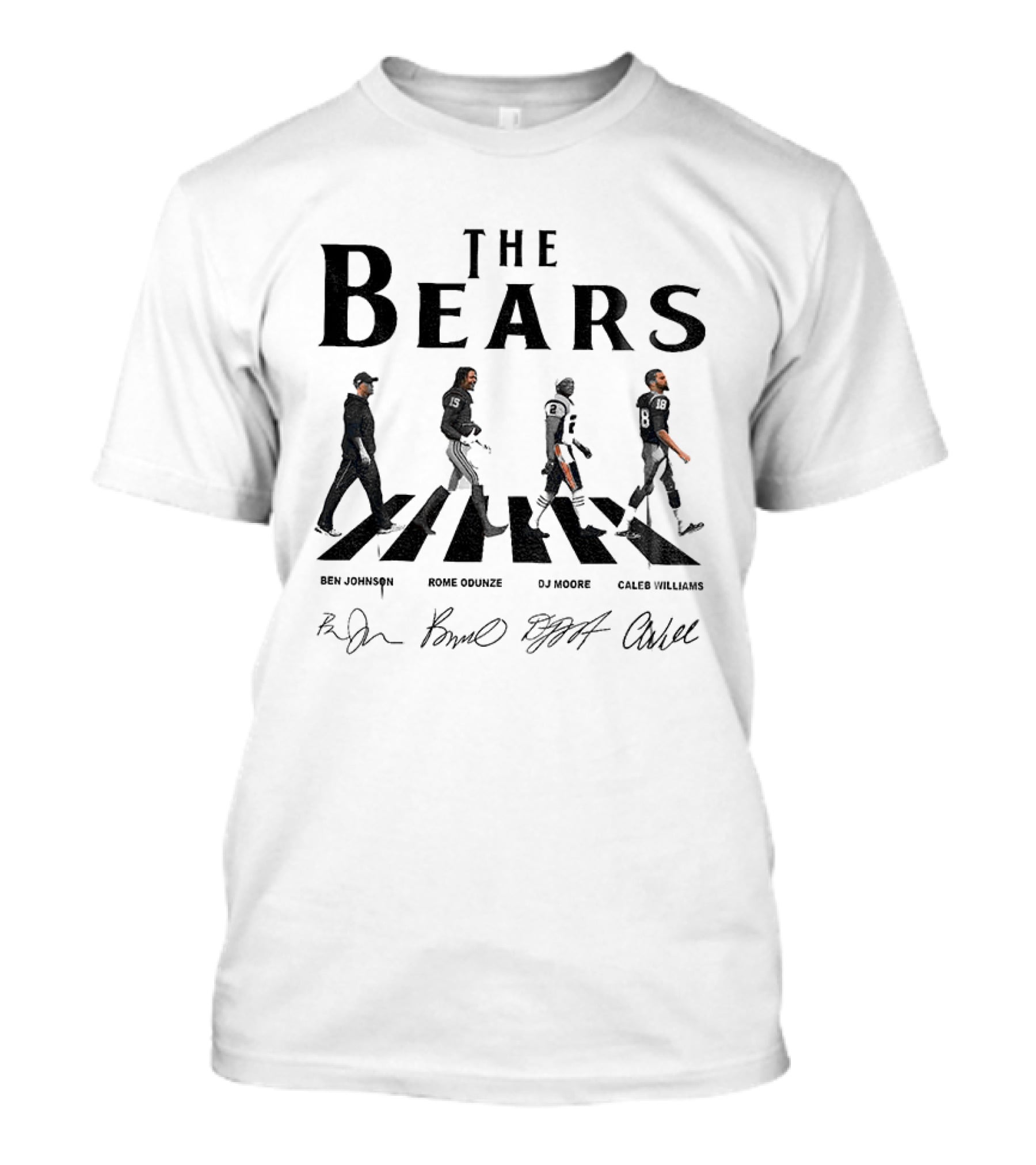 Ben Johnson Rome Odunze DJ Moore Caleb Williams Chicago Bears Abbey Road Signatures T-Shirt