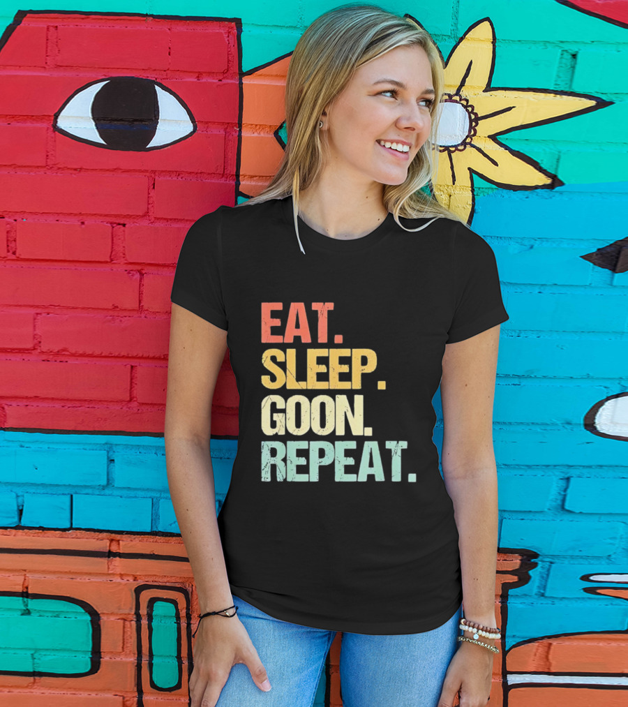 Eat Sleep Goon Repeat Retro Distressed Tees T-Shirt