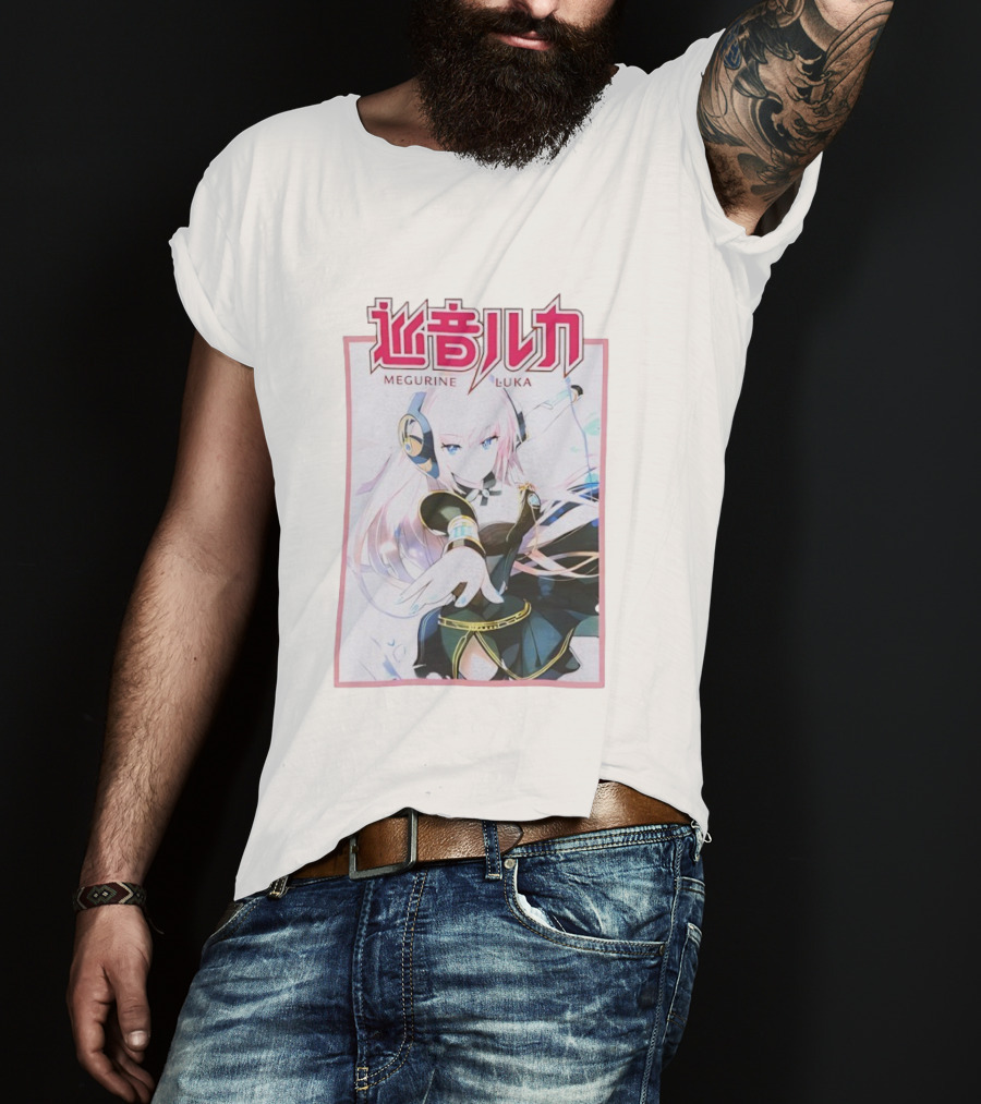 Megurine Luka Anime Vocaloid Headphones And Outfit T-Shirt