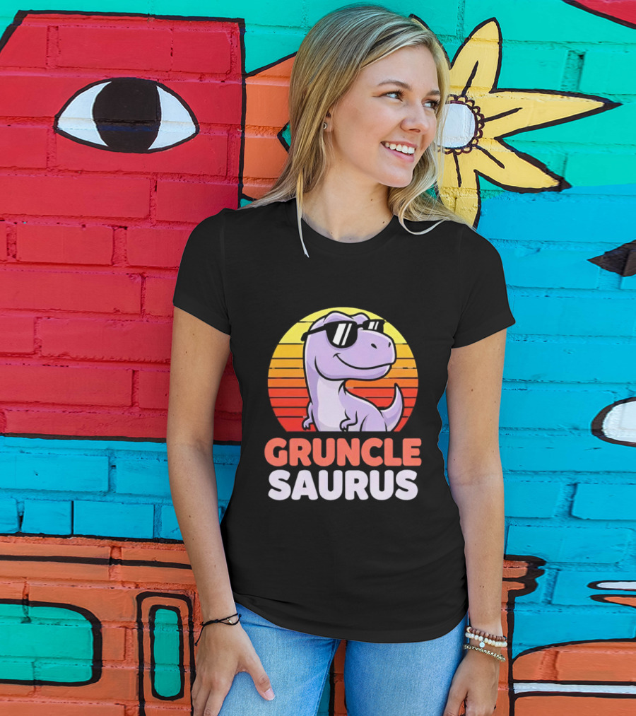 ```Gruncle Saurus Dinosaur With Sunglasses Retro Style``` T-Shirt