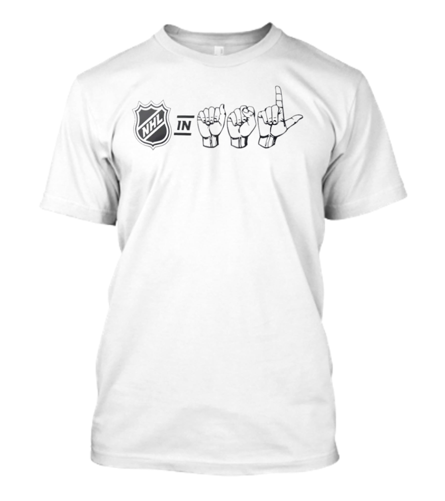 NHL American Sign Language Alphabet Shield T-Shirt
