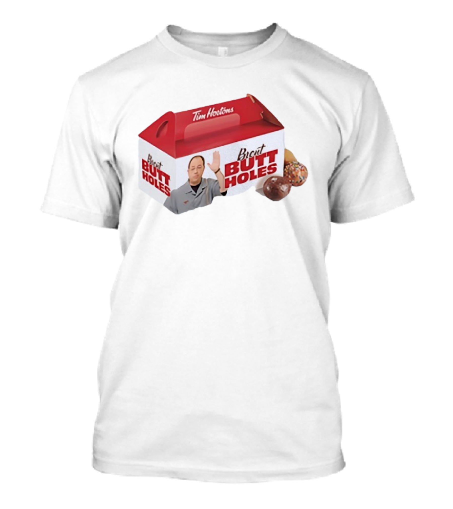 Tim Hortons Brent Butt Holes Box With Donuts T-Shirt
