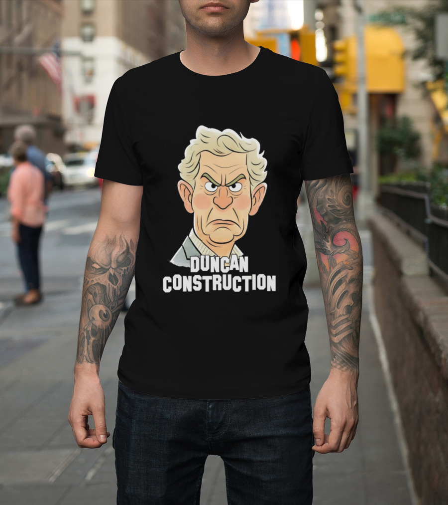 Duncan Construction Grumpy Caricature T-Shirt