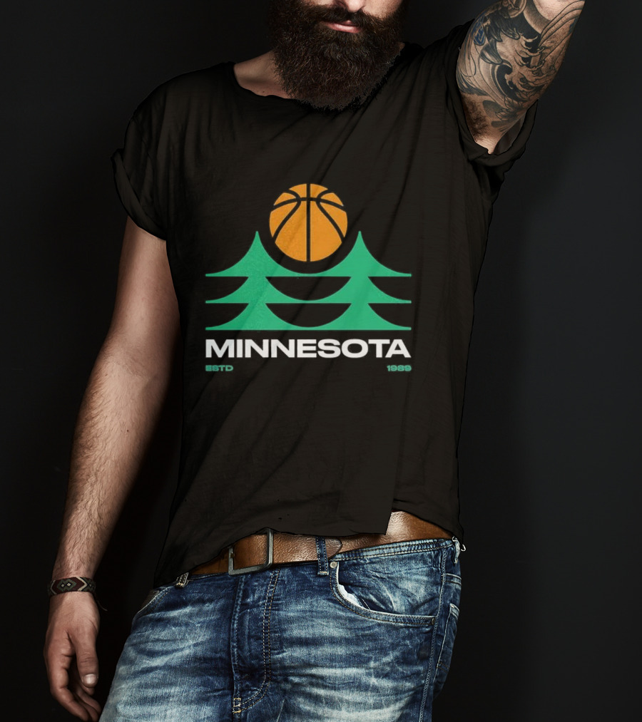 Minnesota Timberwolves Basketball Pine Trees Estd 1989 T-Shirt
