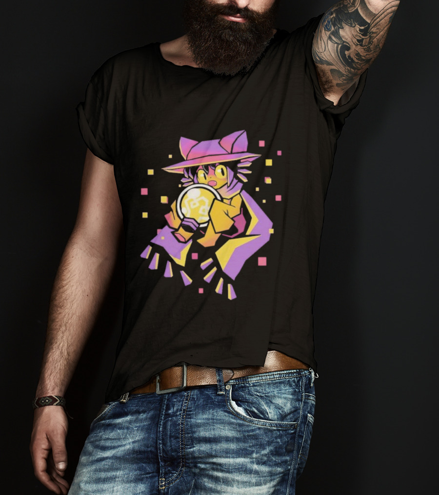 OneShot Niko Holding Lightbulb Pixel Art Purple Yellow T-Shirt