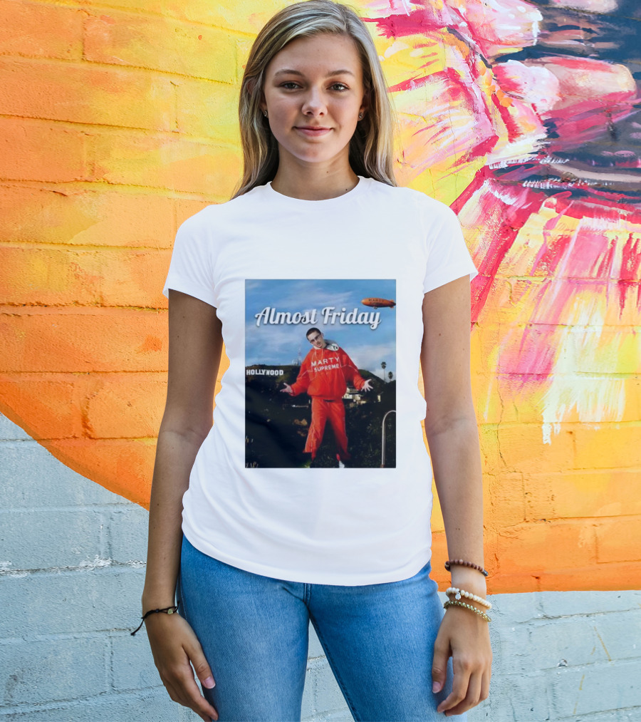 Almost Friday Marty Supreme Hollywood Hills Sky Blimp T-Shirt