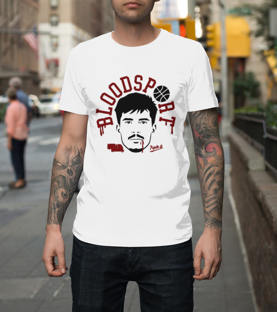 Bloodsport Basketball Player Face With Signature T-Shirt
