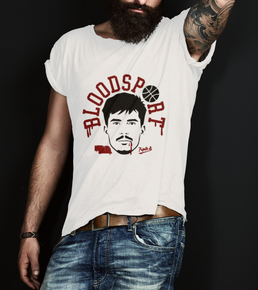 Bloodsport Basketball Player Face With Signature T-Shirt