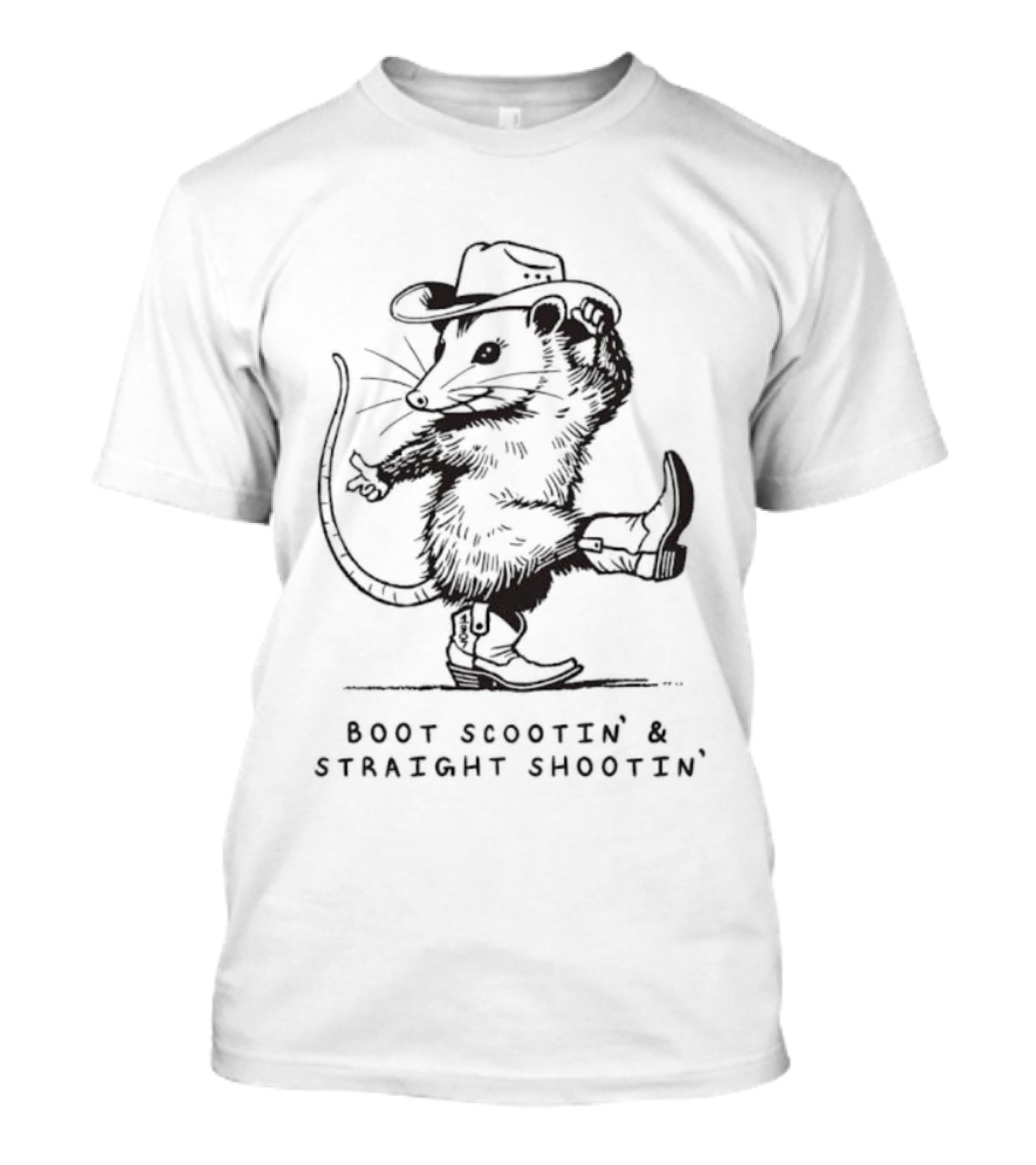 Cowboy Opossum Boot Scootin' Straight Shootin T-Shirt