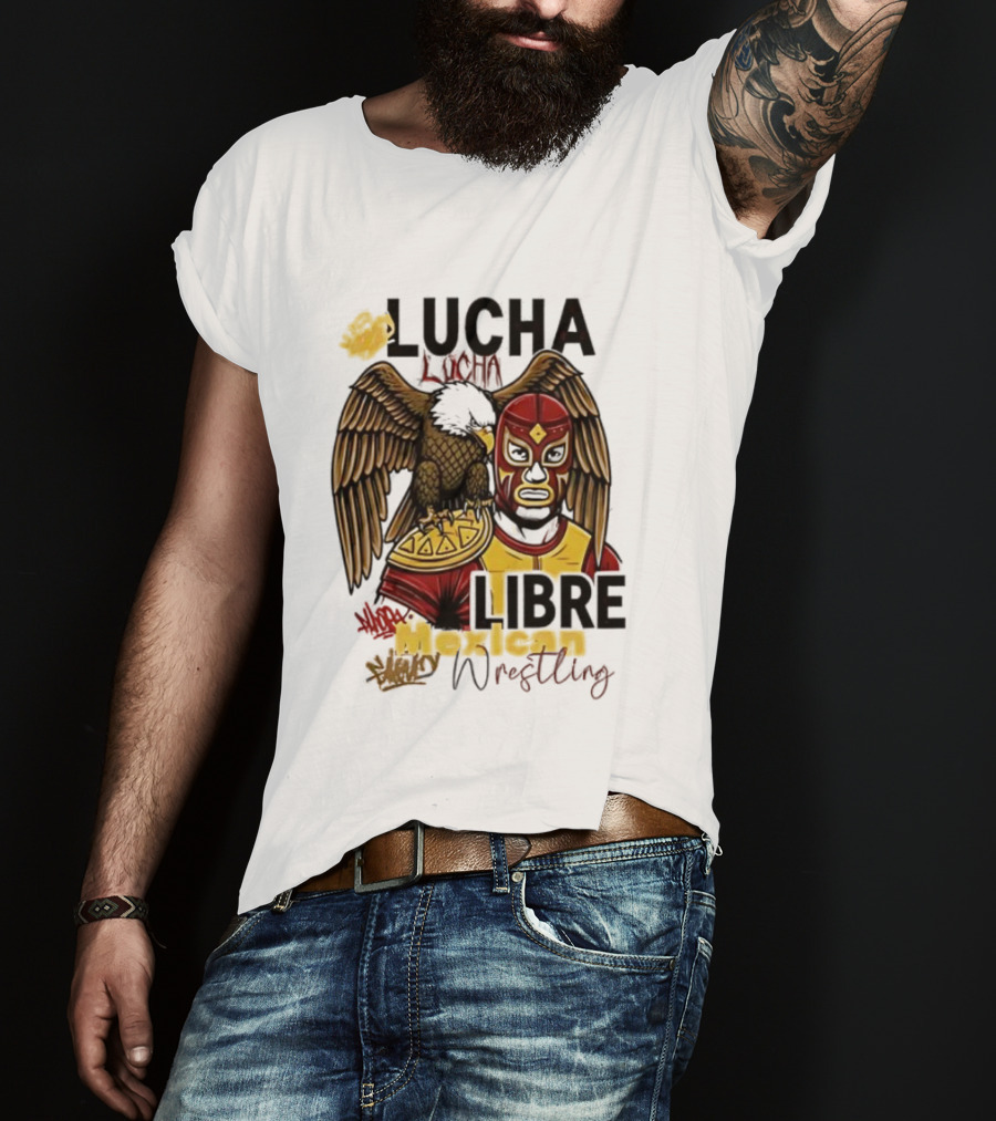 Mexican Wrestlin Lucha Libre Classic Eagle Masked Fighter T-Shirt