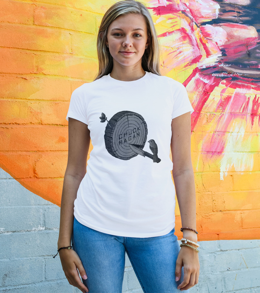 Chuck Ragan Target Practice Woodblock Bird Knife T-Shirt