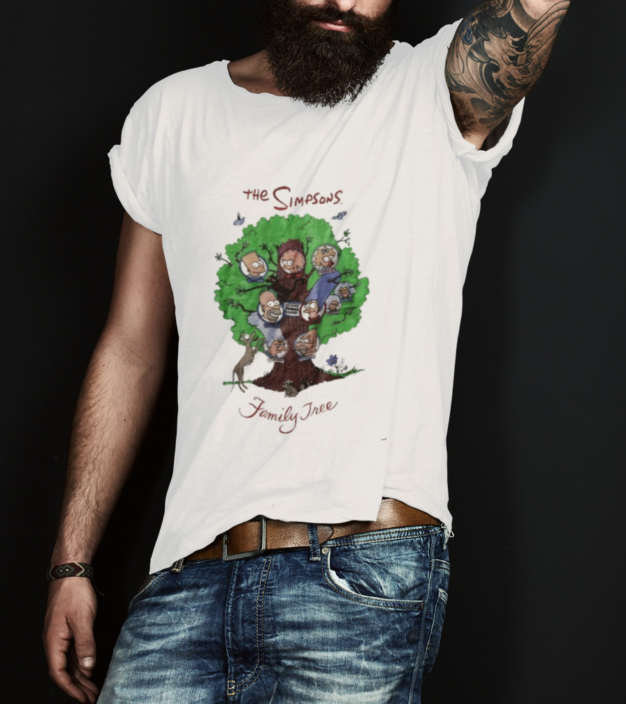 The Simpsons Family Tree Illustration With Iconic Characters Doubling As Branches T-Shirt