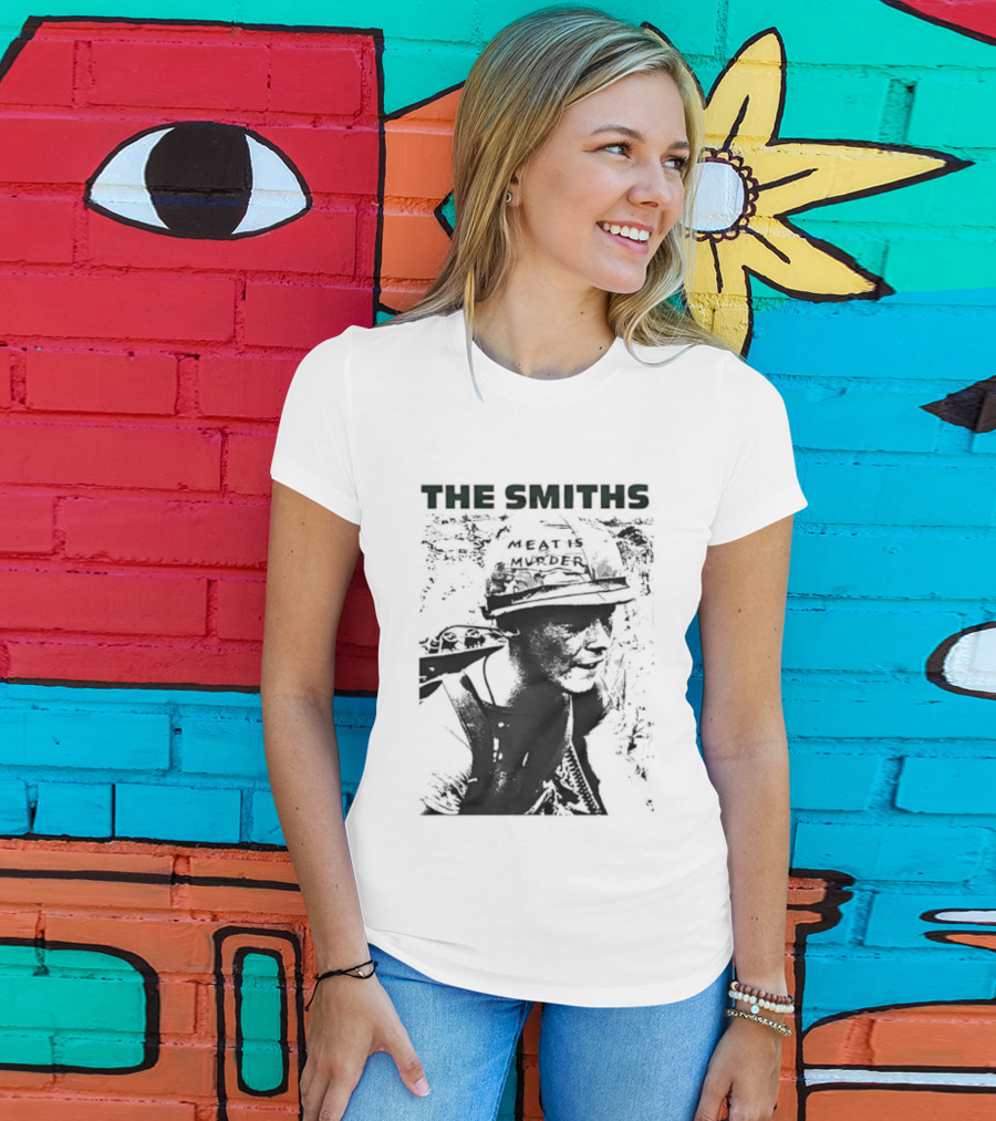 The Smiths Meat Is Murder 1985 Vietnam War Documentary Soldier Helmet T-Shirt