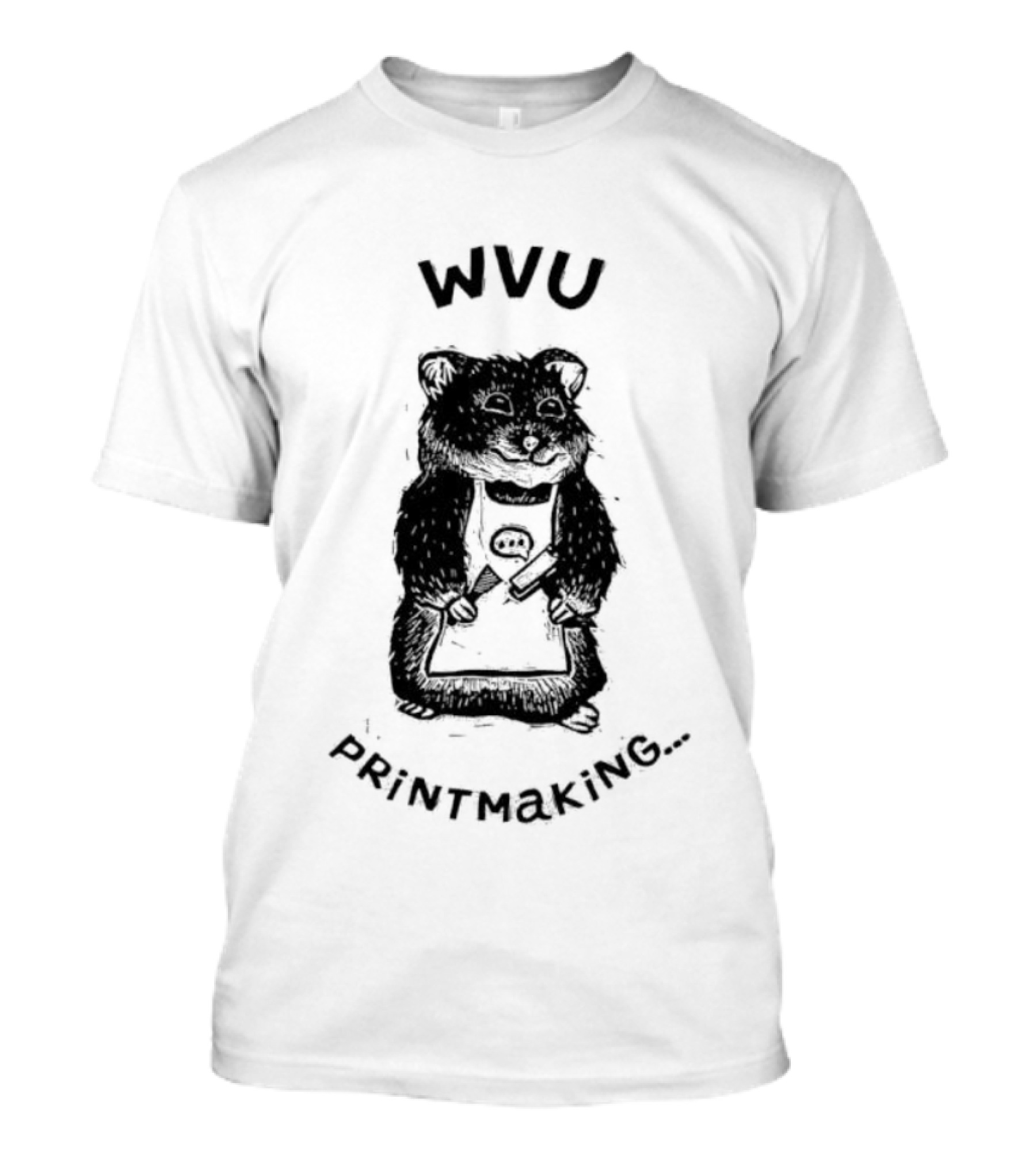 WVU Engraved Hamster Chef Printmaking T-Shirt
