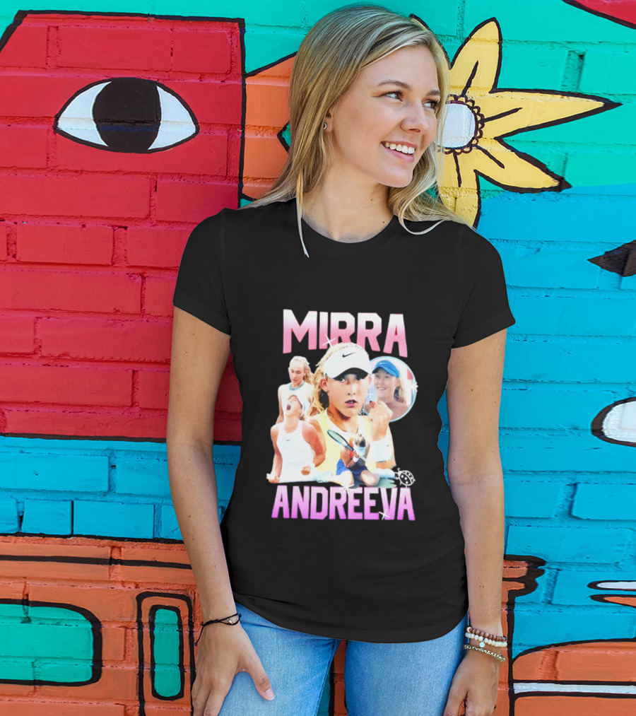 Mirra Andreeva Tennis Vintage Style Pink Athletic Sports T-Shirt