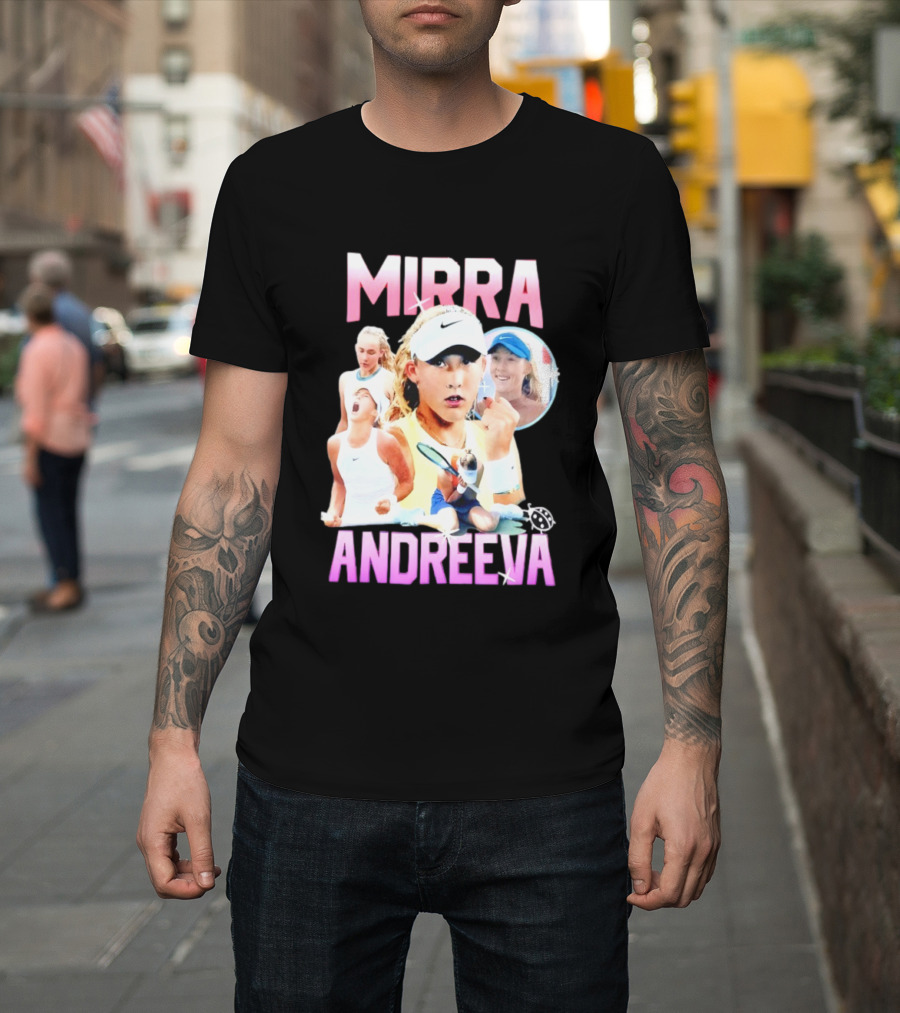Mirra Andreeva Tennis Vintage Style Pink Athletic Sports T-Shirt