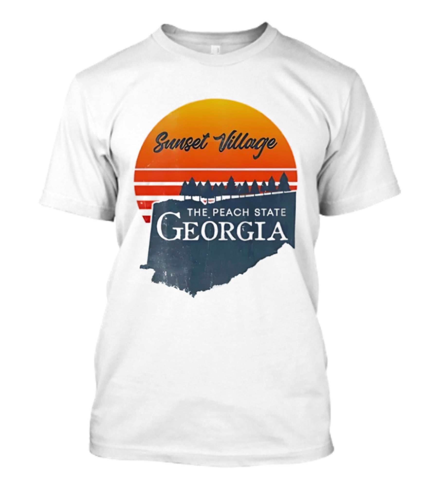 Sunset Village The Peach State Georgia T-Shirt