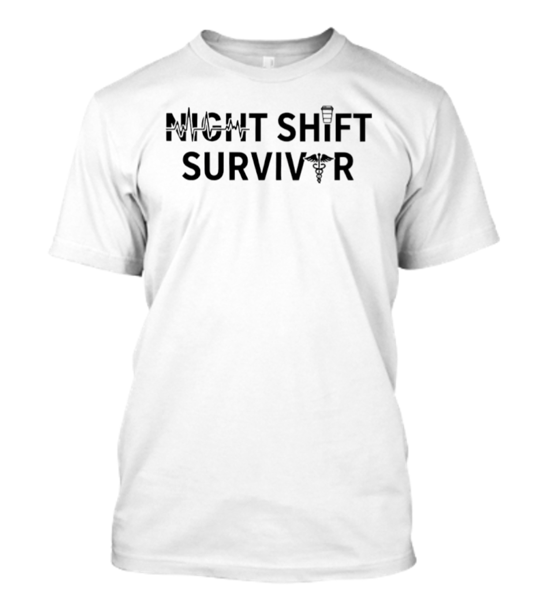 Night Shift Survivor Heartbeat Nurse T-Shirt