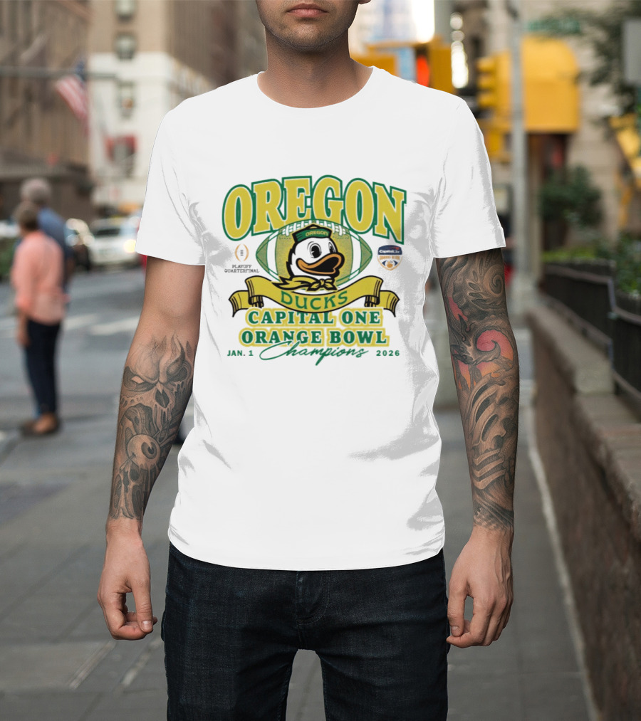 Oregon Ducks Capital One Orange Bowl Champions January 1 2026 T-Shirt