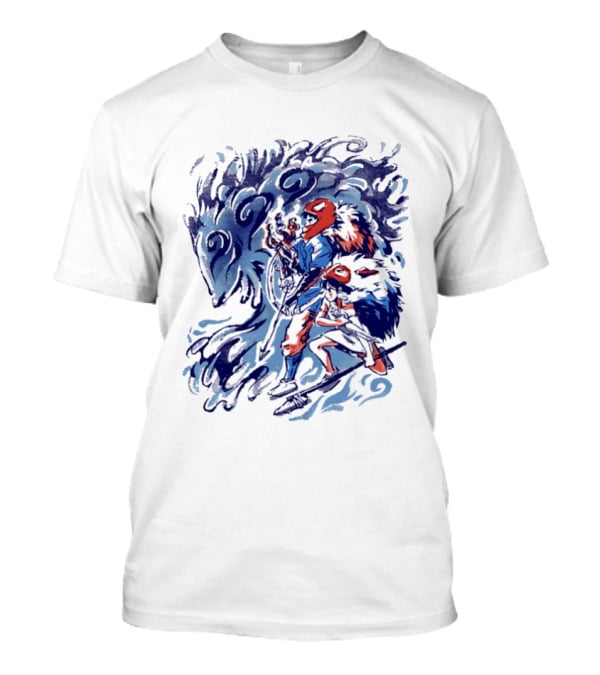 Princess Mononoke Ashitaka San Forest Spirit Wolf Scene T-Shirt