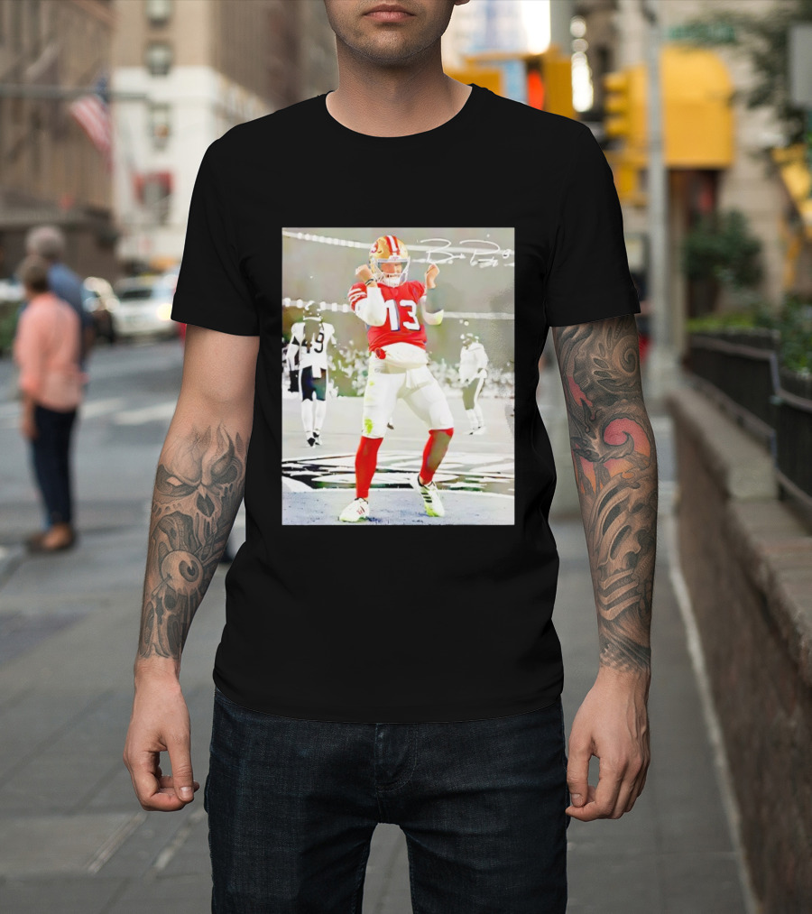 Brock Purdy 13 San Francisco 49ers Dancing Against Chicago Football Game T-Shirt