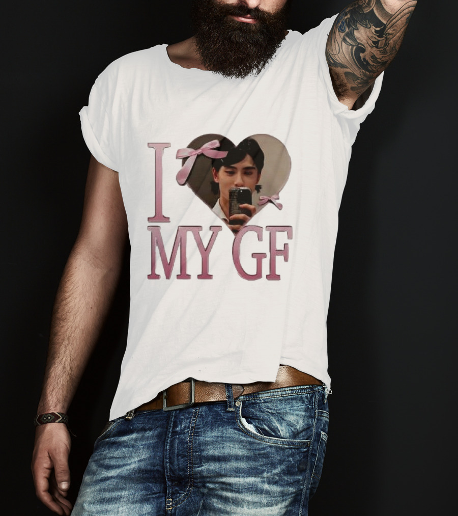 I Heart My GF Pink Bow Selfie T-Shirt