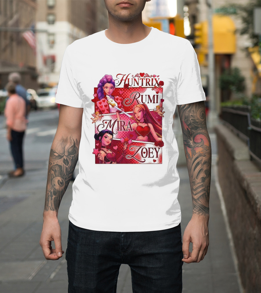 Saja Kpop Idol Huntrix Rumi Mira Zoey Valentine’s Day T-Shirt