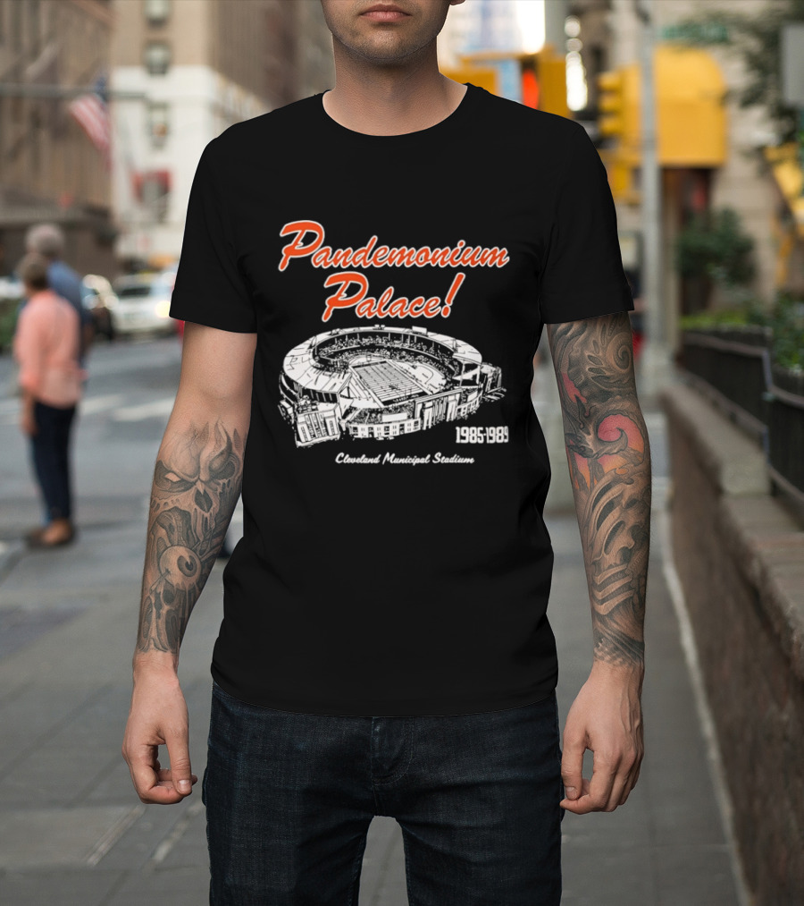 Cleveland Browns Pandemonium Palace Cleveland Municipal Stadium 1985 1989 T-Shirt