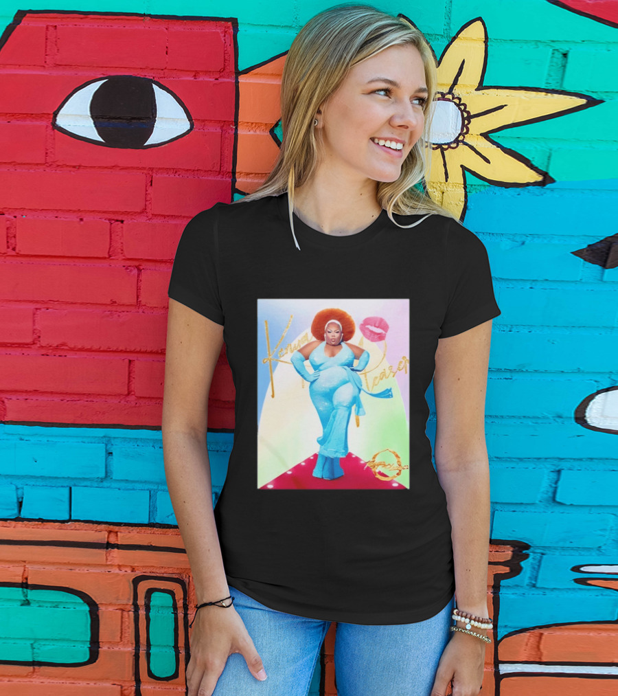 Kenya Pleaser Bellbottoms Classic Fierce Afro Diva Glam Lips T-Shirt