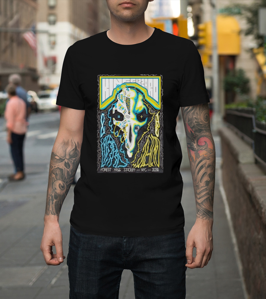 King Gizzard And The Lizard Wizard Forest Hills NYC 2026 Vibrant Skull T-Shirt