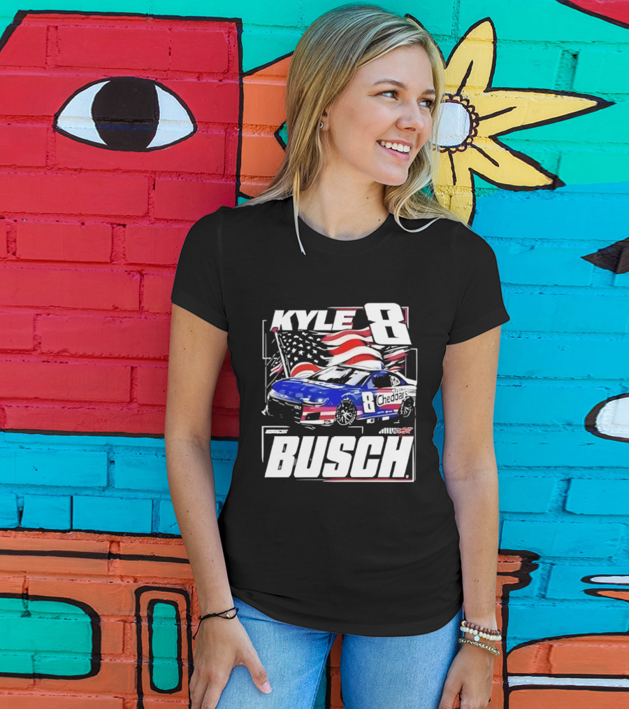Kyle Busch 8 And His Car NASCAR Driver Cheddar’s Kitchen T-Shirt