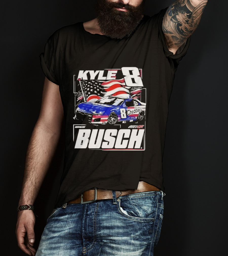 Kyle Busch 8 And His Car NASCAR Driver Cheddar’s Kitchen T-Shirt