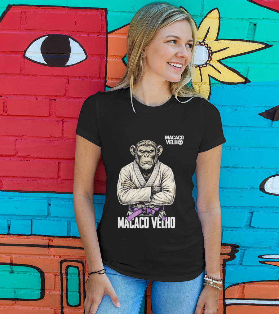 Monkey Macaco Velho Jiu Jitsu Purple Belt Seasoned Grappler T-Shirt